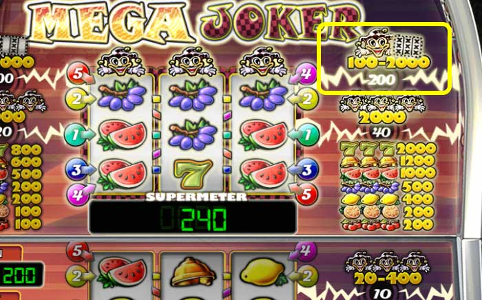 メガジョーカーの10倍チャレンジ(200コイン)